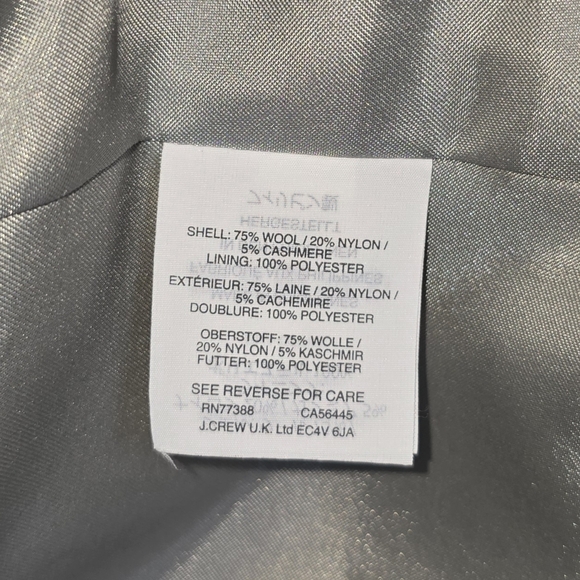 J.Crew Wool Cashmere By Nello Gori Double Breasted Peacoat Gold Buttons 0 Petite - Picture 12 of 16